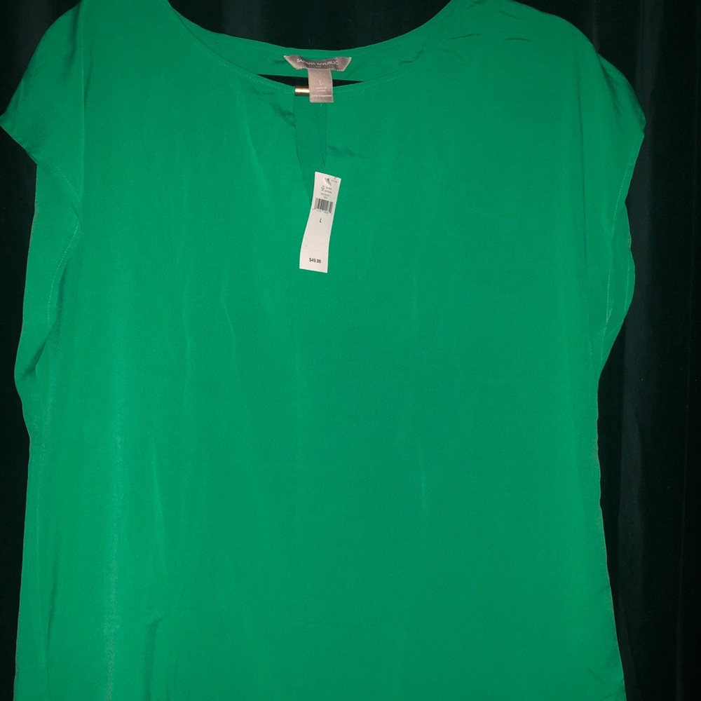 NWT Kelly Green BR Cap Sleeve Blouse